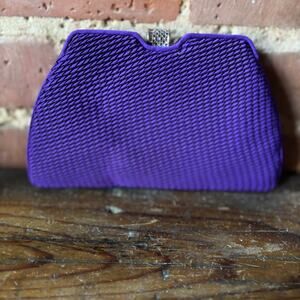 Vintage Judith Leiber Purple  clutch Shoulder Evening Bag Purse Handbag